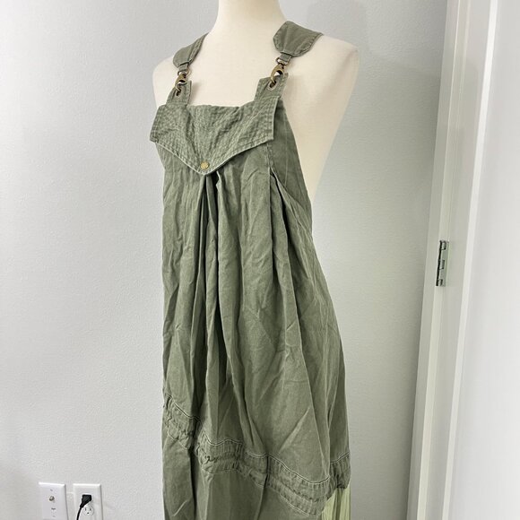 Osklen Small Olive Green Military Utility Overalls Parachute Dress - Picture 4 of 15